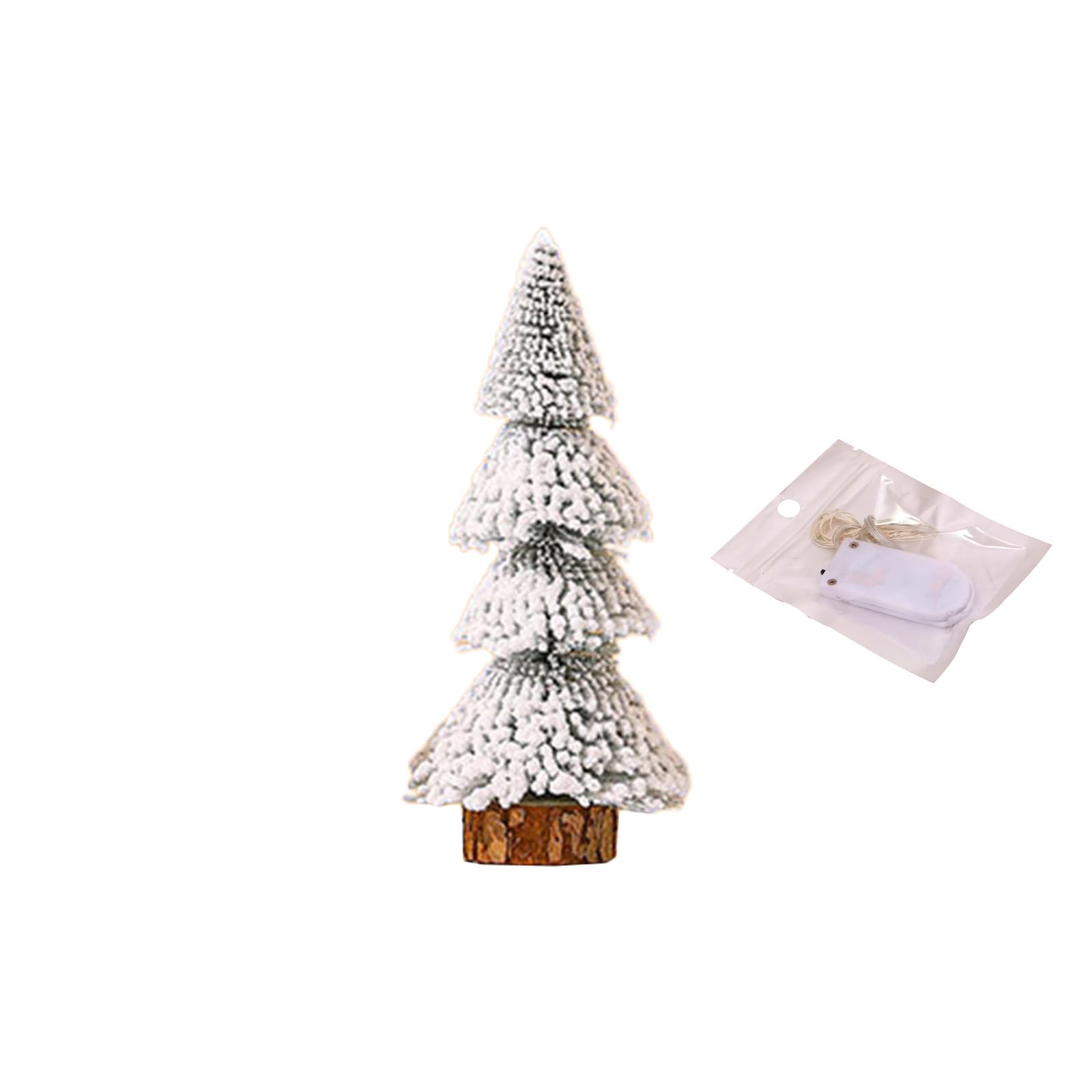 Jazuaiao Artificial Miniature Christmas Tree with Led Light Tabletop Scene Decor Supplies for Wedding Birthday Party Background Christmas Tree