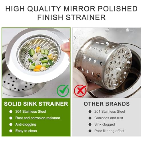 2-Pack Coladores para Lavabo Cocina 4.4" Acero Inoxidable miniatura 5