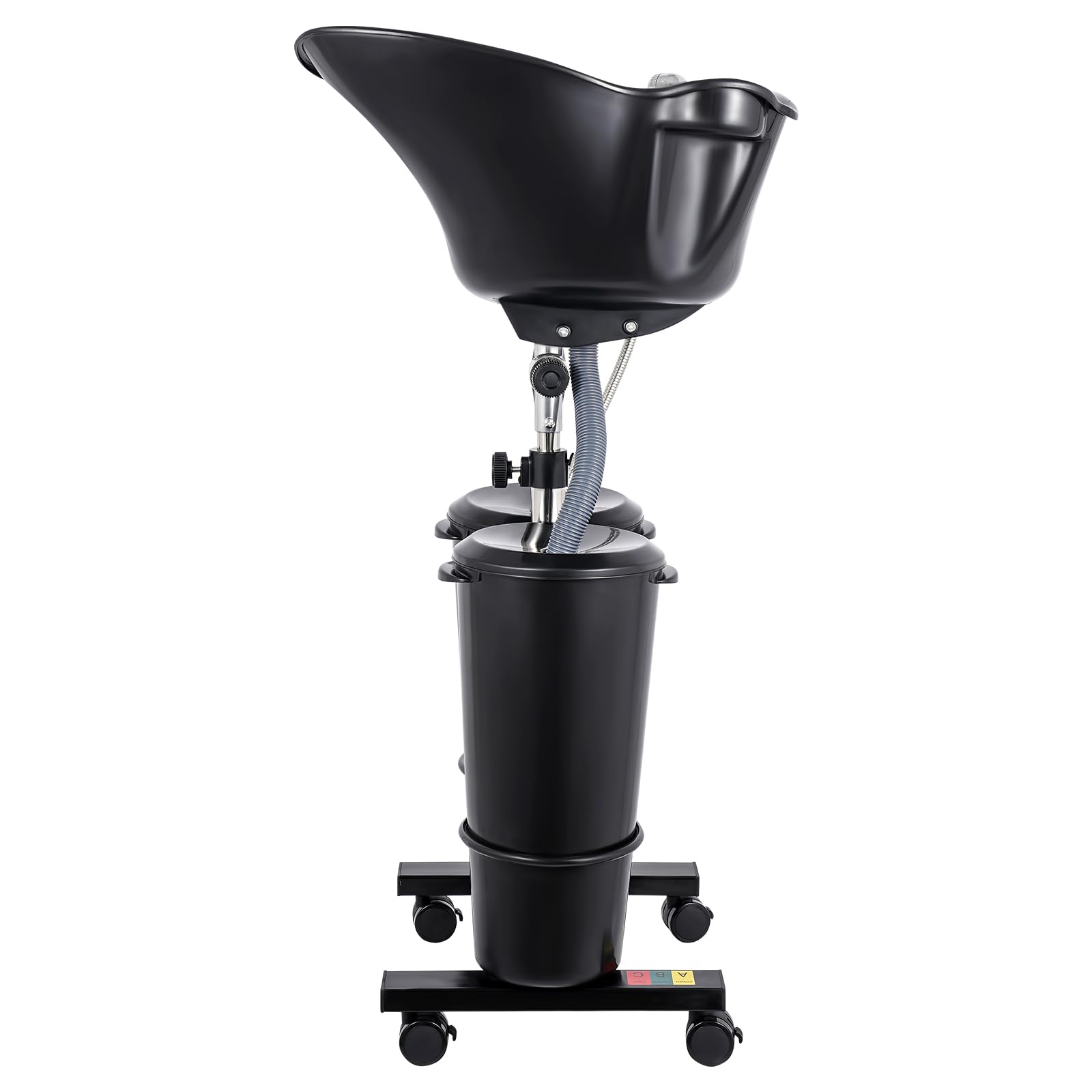 Portable Shampoo Basin with 2 Buckets, Adjustable Height Hair Washing Station with Electric Pump, Mobile Salon Sink for Beauty Salons, Barbershops, and Home Use