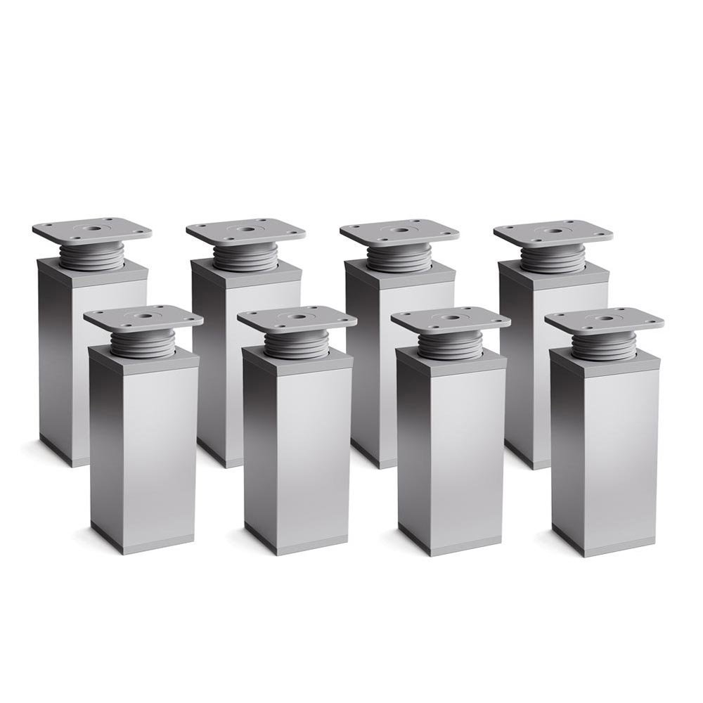 Gampe Per Mobili Regolabili MFV1 - Grigio Inox, Set Di 4, Per Armadi E Scaffali - Foto 5