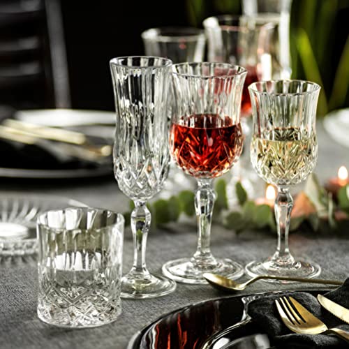 Barski Wine Glass - Goblet - Red Wine - White Wine - Water Glass - Stemmed Glasses - Set Of 6 Goblets - Crystal Like Glass - 5.4 Oz. Beautifully Cut Designed Made In Europe #TOP4