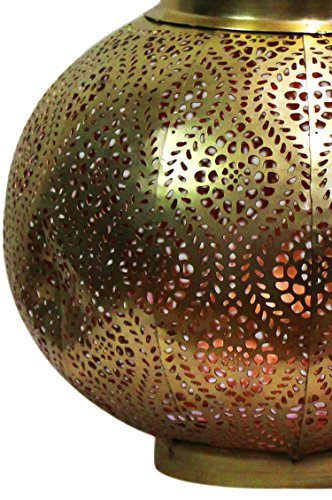 Orientalische Laterne aus Metall Bahadir Gold 22cm | orientalisches Marokkanisches Windlicht Gartenwindlicht… – Bild 5
