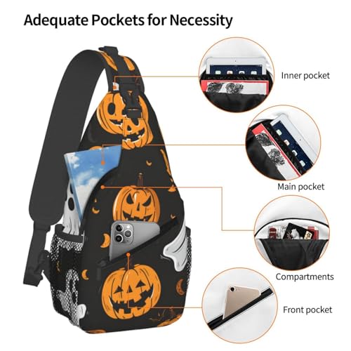 Bolso bandolera ligero unisex Halloween Pumpkin Ghost miniatura 4