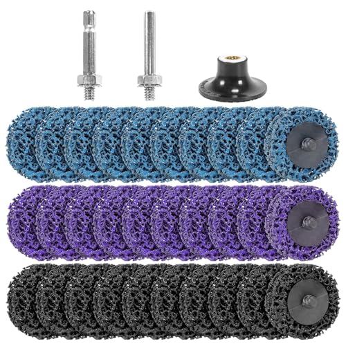 WEIZHIS 33 piezas Disco CSD 50 mm, Disco Abrasivo Grueso, Discos de Limpieza Amoladora, Disco Grueso Para Limpieza Con Taladro, Disco de Decapado para Eliminar Óxido y Pintura Ferroso