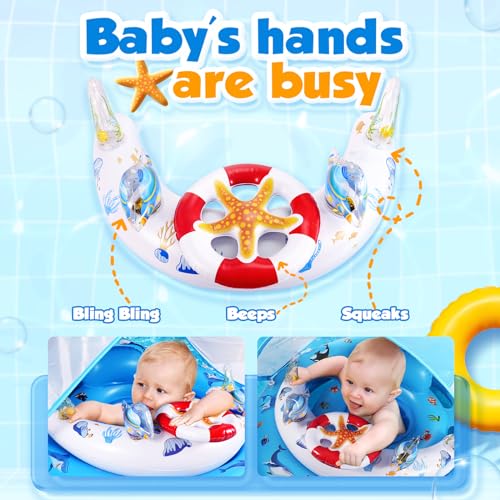 Bouee bebe avec pare soleil GLOPUS pour des vacances d'été à la piscine en sécurité - 3