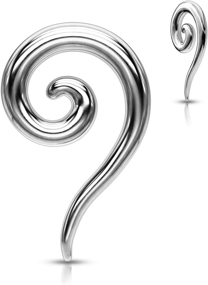 Covet Jewelry 316L Surgical Steel Spiral Tapers