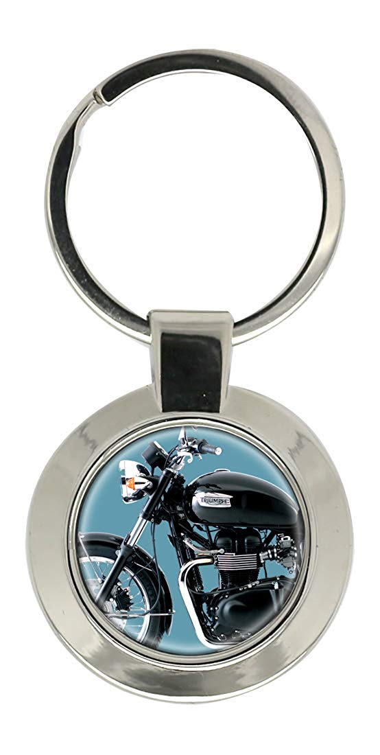 Giftshop Uk Unisex Silver Coloured Metal Bonneville Motorbike Key Ring