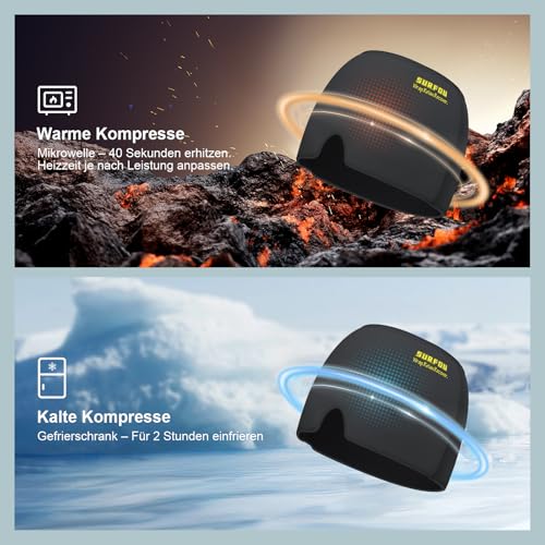 SURFOU Migräne Kühlmütze, 360° Gel Surround kühlpads, Kopfschmerz- und Drucklinderung für Erwachsene im Haus, Gesundheit