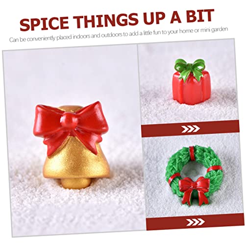 1 Conjunto Enfeites De Natal Estatueta De Paisagismo Adorável Pequena Árvore De Natal Pequenas Figur