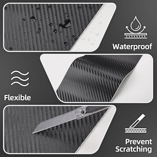 Image of 6 PCS Emblem Wrap Kit Compatible with Bowtie Logo Wrap Car Stickers, 11.8'' x 4.3'' Cut-Your-Own Emblem Overlay DIY Decals for Chevy, Carbon Fiber Black with Tool Kits