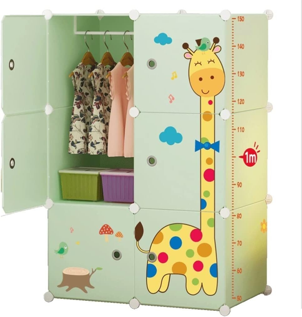 Guardaroba in plastica Guardaroba pensile Portatile Guardaroba Combinato salvaspazio Assemblaggio Senza Attrezzi Verde (Dimensioni: 75x47x111 Cm)