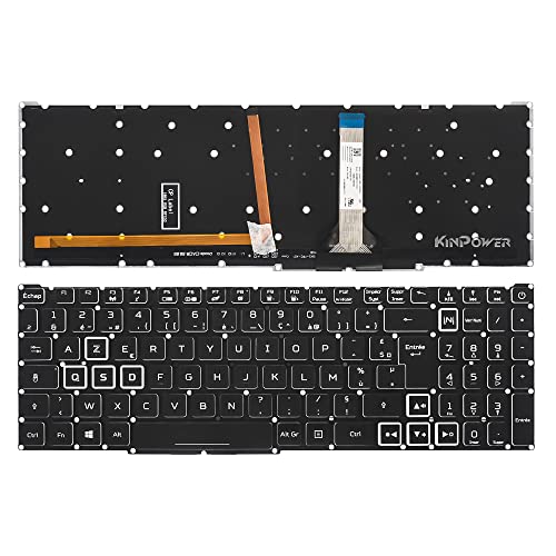 Clavier Azerty Français pour Acer Nitro 5 AN517-54 rétroéclairé blanc