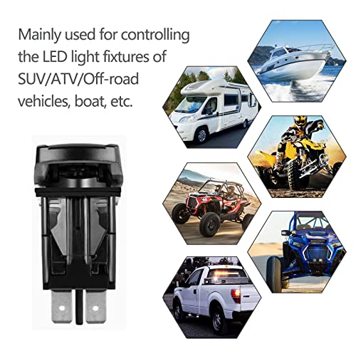 Xislet 3-Pin/Blue Utv Led Rocker Switches Compatible With Polaris Rzr Ranger 570-1000 Xp Sxs Maverick X3 Pioneer Atv Golf Cart Rear Light Toggle Switch - With Jumper Wire #TOP5