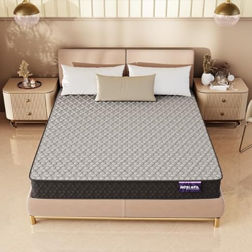 RESTOFIT Premium Dual Flip Orthopedic Mattress | Sleepwell with 78x72x5 Inches Medium Firm King Size Mattress | 5-Inch Bed Mattress | Viscose Cotton Fabric, 7 Years Warranty, Vacuum Roll Packaging