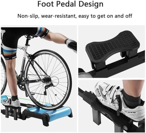 Folding Bike Rollers, Adjustable Indoor Trainer Stand for Professional Riding Exercise, Compatible with Mountain and Road Bikes