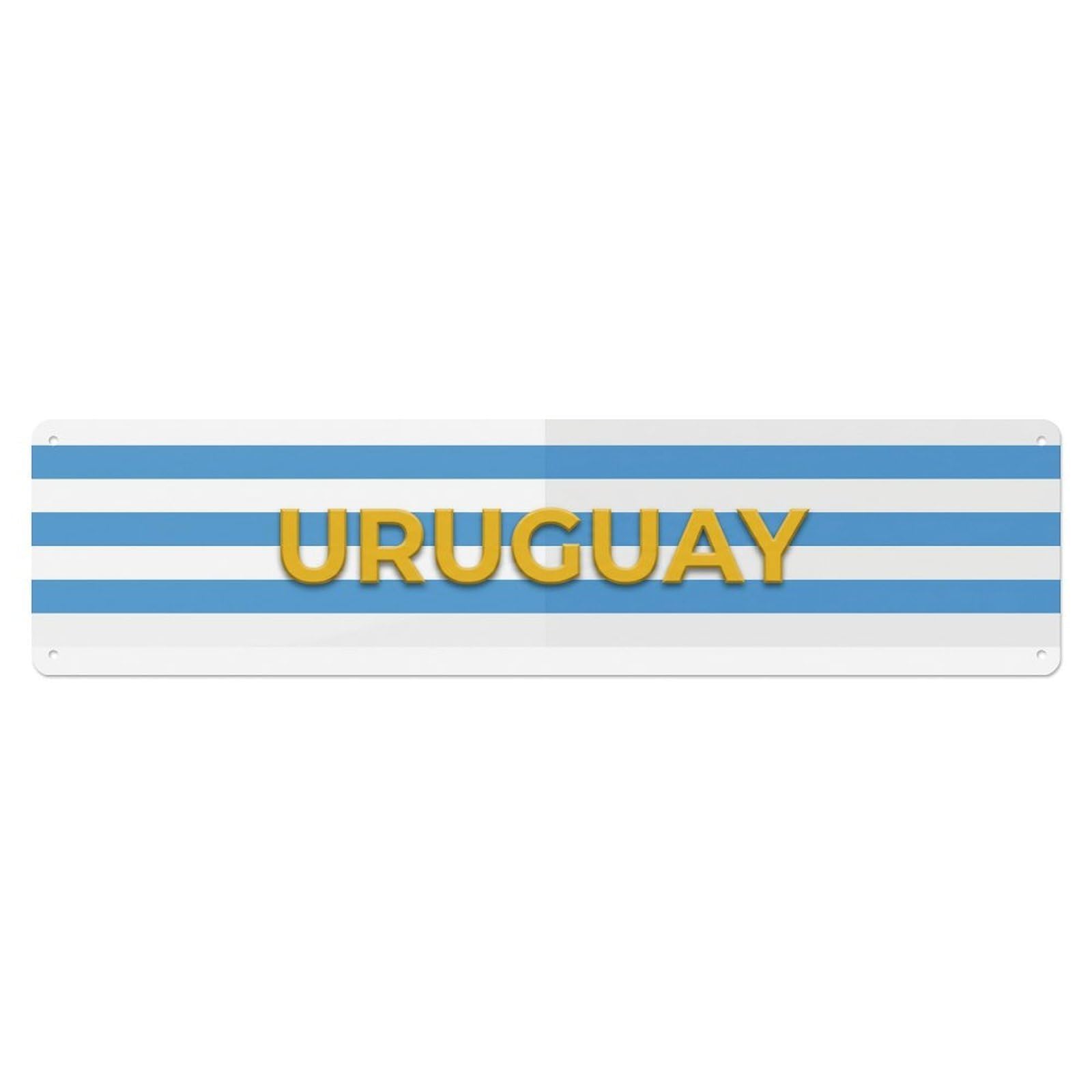 Vintage Uruguay Flag Pattern Metal Tin Sign