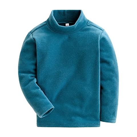 Mud Kingdom Niñito Tops Camisas de Base con Cuello de Tortuga Liso 6 Años Azul Verdoso Cover