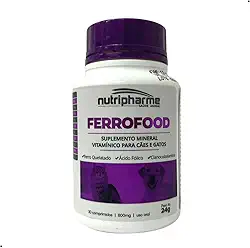 Nutripharme Suplemento Vitamínico Mineral Ferrofood 800 Mg Para Cães E Gatos 30Cp