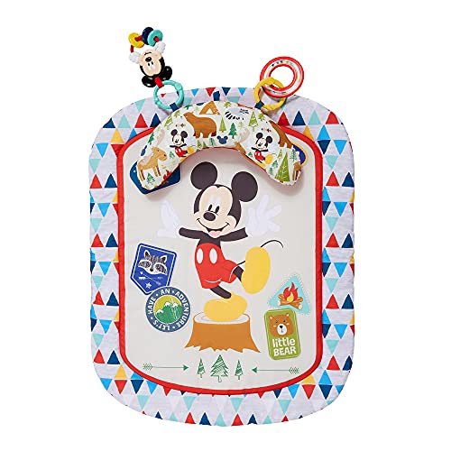 Image of Bright Starts Disney Mickey Mouse Camping with Friends Tummy Time Prop Mat, Ages Newborn +