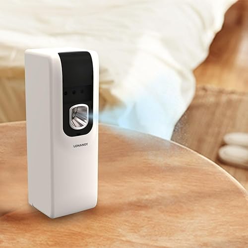 Miniatura 8 de Ambientador en aerosol, dispensador automático de fragancia compatible con lata de repuesto Glade y Airwick de 5.51 x 2.6 pulgadas, soporte para