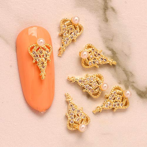 5 Pcs 3D Bling Crystal Rhinestone Nail Art Accessories Jewels Decoration DIY Crafts Gems Alloy Art Nails Tips Design (FMKP-15G07)