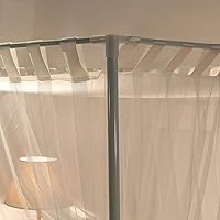 Vista 5 de Mengersi - Dosel de cama con poste de 4 esquinas simple, Mosquitero de cama para niñas, niños y adultos (Tamaño Twin, Blanco)
