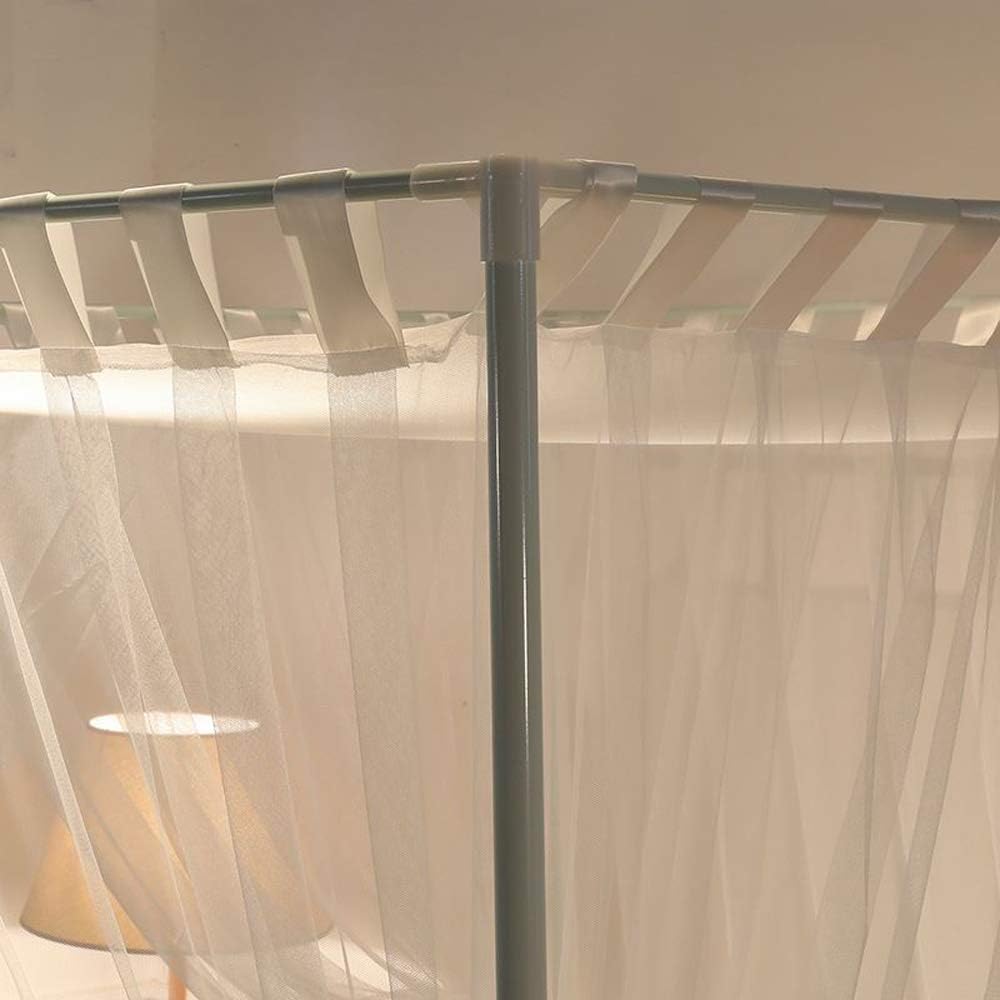Mengersi Simple 4 Corners Post Curtain Bed Canopy Bed Frame Canopies Net,Bedroom Decoration Accessories(Queen,White)