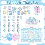 42pcs Cinna-morolls Birthday Party Decorations Includes Cake Toppers,Cupcake Toppers, Banner, Backdrop, Balloons - Blue Cartoon Theme Party Supplies Set for Girl‘s Baby Shower - Image 3