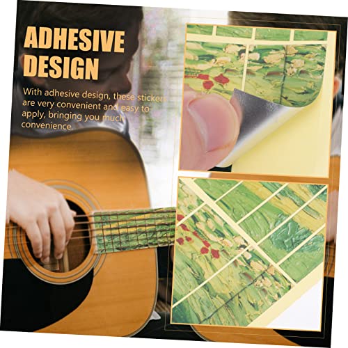 Vaguelly 1 Folha De Adesivos De Papelão Para Guitarra Etiquetando Adesivos De Guitarra Fretboard Dec
