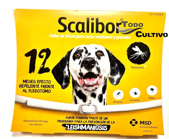 EScalibor Original de 65cms, Collar de Goma para Perros Grandes y medianos, contra pulgas y garrapatas, el más eficaz