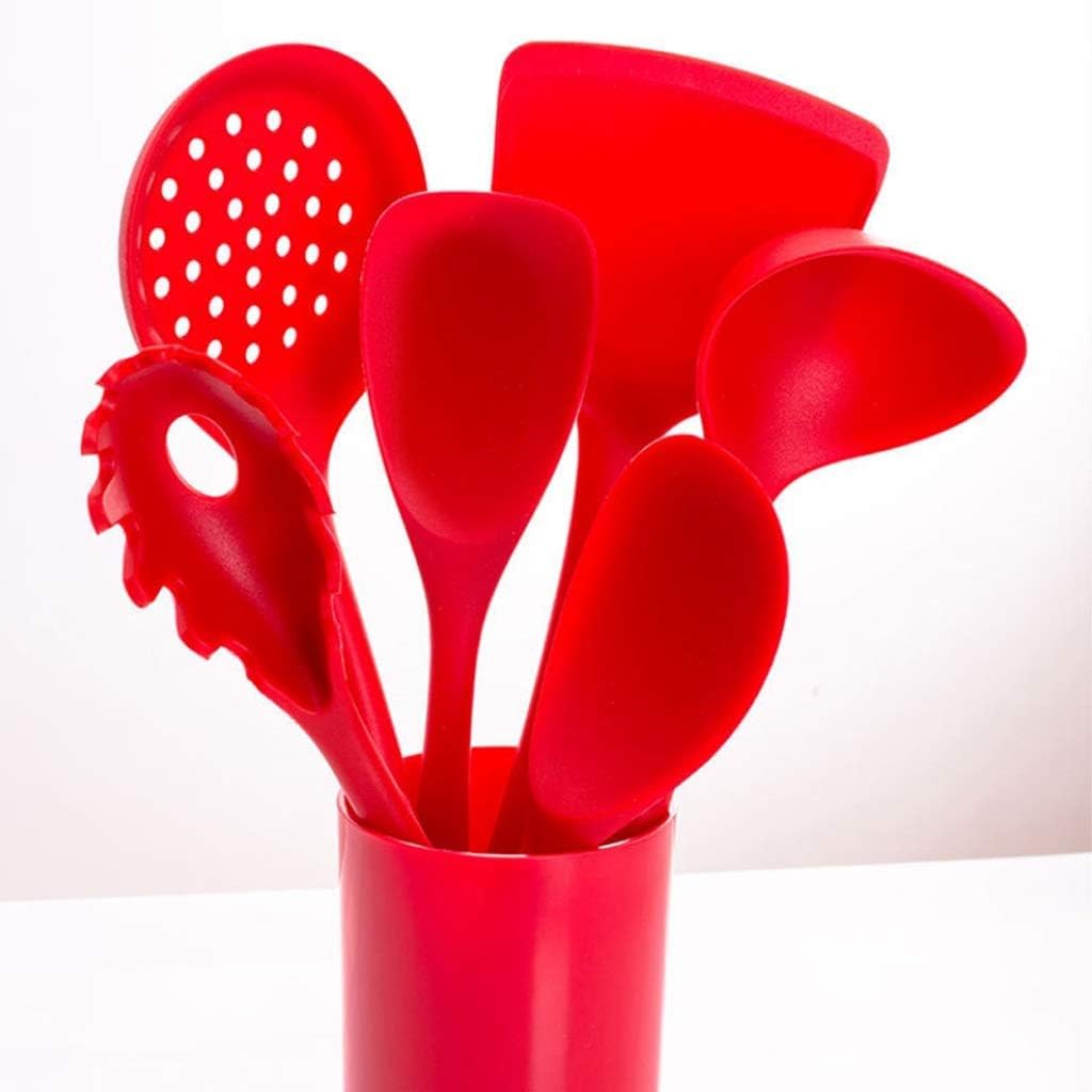 Utensilien-Set, Chef Küchenutensilien, 7-teiliges Kochutensilien-Set, antihaftbeschichtet, hitzebeständig, BPA-freies Silikon, Kochutensilien, Schneebesen, Küchenutensilien-Set(Black)