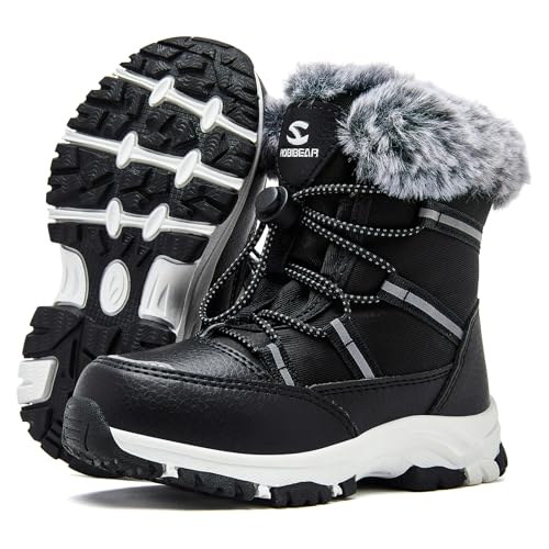 HOBIBEAR Boys Girls Toddler Snow Boots Waterproof Slip Resistant Outdoor Winter Boot Shoes(Toddler/Little Kids/Big Kids)2