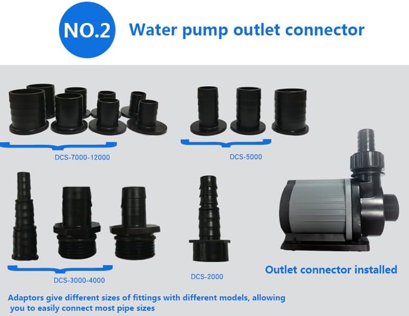 Miniatura 4 de Bomba sumergible DCS12000 de la serie DCS sumergible de Jebao para tanque de 150,155,180 galones
