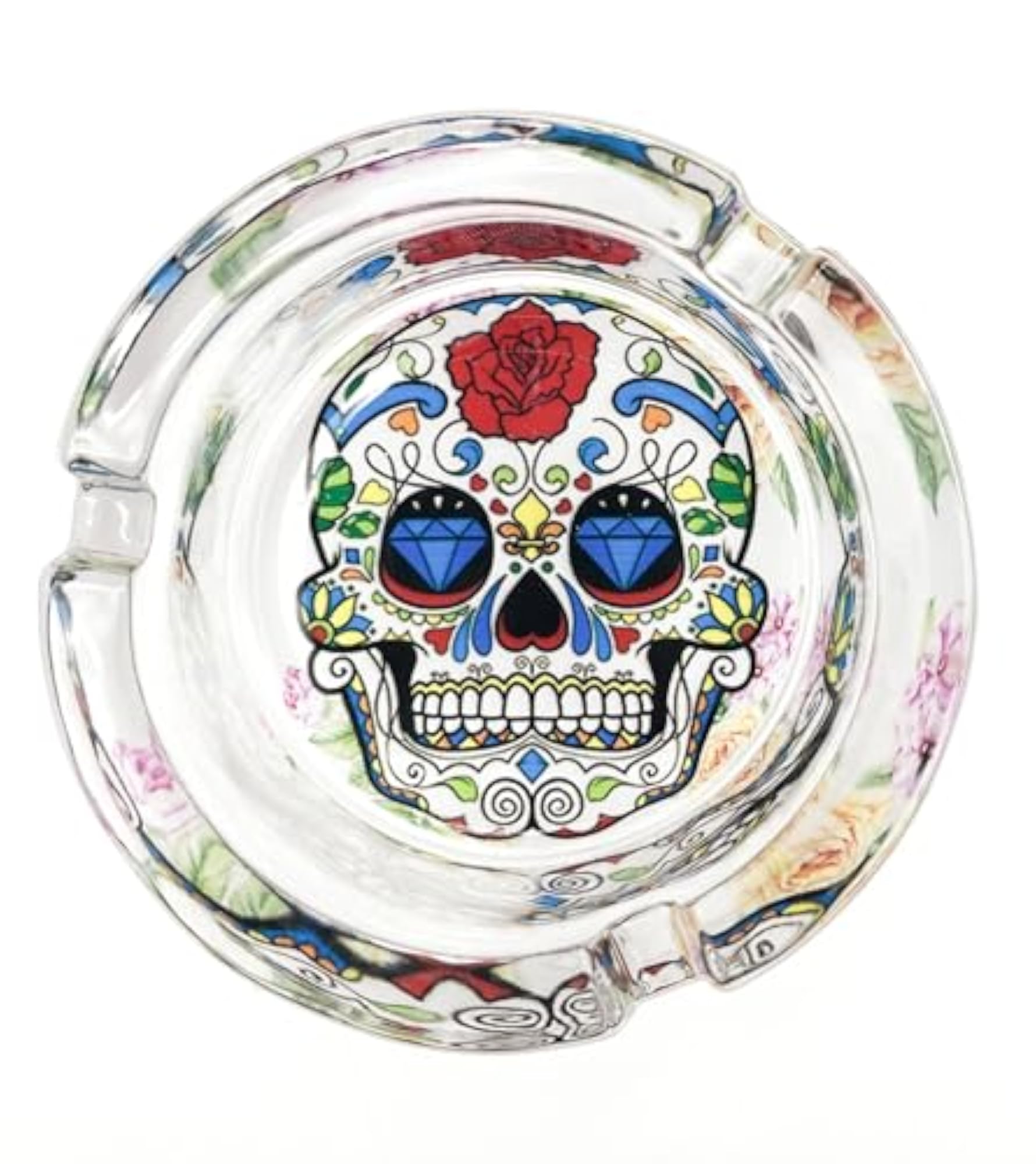 Blue Diamond Eyes Devil Glass Ashtray
