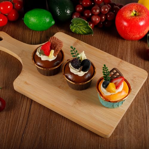 Juego de 10 tablas de cortar de madera con mango miniatura 6