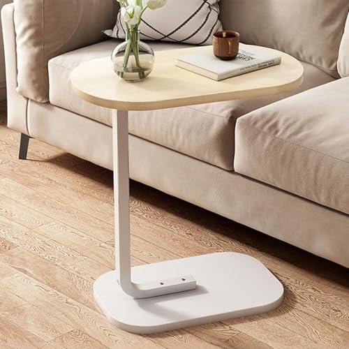 Mesa auxiliar en C de diseno minimalista y marco metalico esbelto