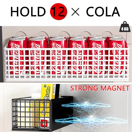 Buyyyit Magnetic Basket Magnetic Fridge Organizer Magnetic Pencil Holder Whiteboard Accessories Home Kitchen Organization (Black-High)