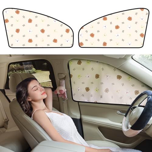 Aokway Car Window Shade (2Pack) – UV-Blocker Magnetic Side Window Sunshade for Driver and Passenger | 99% UV Protection for Sedan/SUV | Roll Windows Down, Enhance Privacy & Comfort While Driving