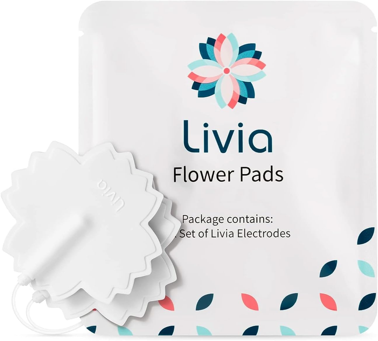 Livia Flower Pads, 1 Set Electrodes - Stick-on Pads for Period Cramps - Requires Livia Portable Device to Deliver Menstrual Pain Relief Support in 30-60 Seconds - Comfortable, Lightweight, Discreet