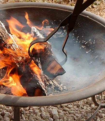 Bettermade 26" Fireplace Tongs, Firewood Grabber For Outside, Heavy Duty Iron Log Grabber Tongs, Outdoor Indoor Fire Pit Tools For Campfire Bonfire, Stove Fire Pit Accessories. #TOP1