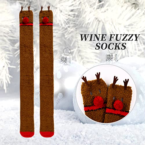 Image of Benefeet Sox Girls Cute Animal Fuzzy Knee High Socks Womens Funny Striped Cozy Winter Warm FluffyThigh High Socks Leg Warmers
