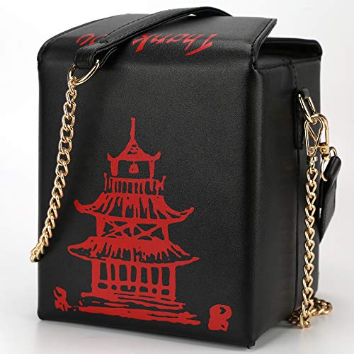 Bolso bandolera QiMing con estampado Torre y caja china miniatura 4