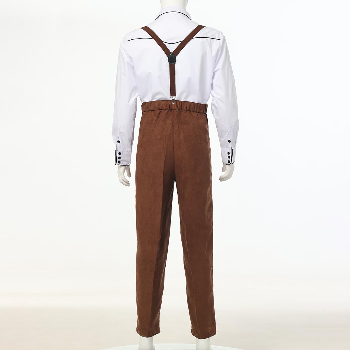 COSDREAMER Pioneer Colonial Pants - Pantaloni medievali, per Halloween, Cosplay, con Bretelle