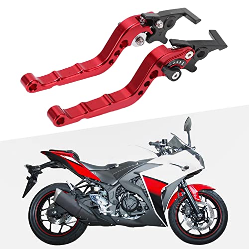 Tomotato 2Pcs Motorcycle Brake Lever, CNC Aluminum Alloy Motorcycle Clutch Brake Handle Lever for Pit Dirt Bike Motor Scooters, Universal Lightweight Left & Right Replacement Parts (Red) by Tomotato - Image 4