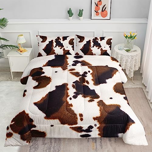 Datura Cow Print Bedding Set, Twin, All Season