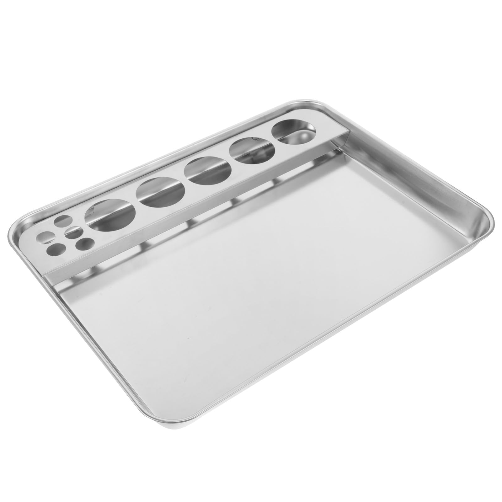 Healeved Plateau Médical Rectangulaire en Acier Inoxydable 304 Grand Format Plateau pour Hospitaliers Préparation d'Injections et Distribution de Matériel Médical Usage Professionnel