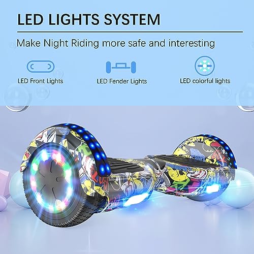 Hoverboard Bluetooth con luces LED integradas y motor estable RCB Overboard de 6.5 pulgadas 3
