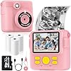 Instant print camera for kids with 3 rolls of printer paper 1080p toddler digital camera toys for age 3 12 with 32gb sd card christmas birthday gifts for 3 4 5 6 7 8 year old girls boys pink  urban country home decor