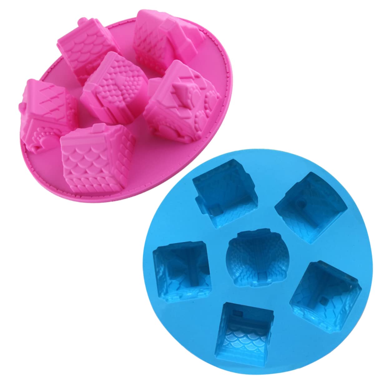 Abaodam 3pièces Moules Silicone Créatifs Pour Gâteaux Et De Formes De Maison Non-adhésives Pour Pâtisserie à Domicile Couleur Aléatoire