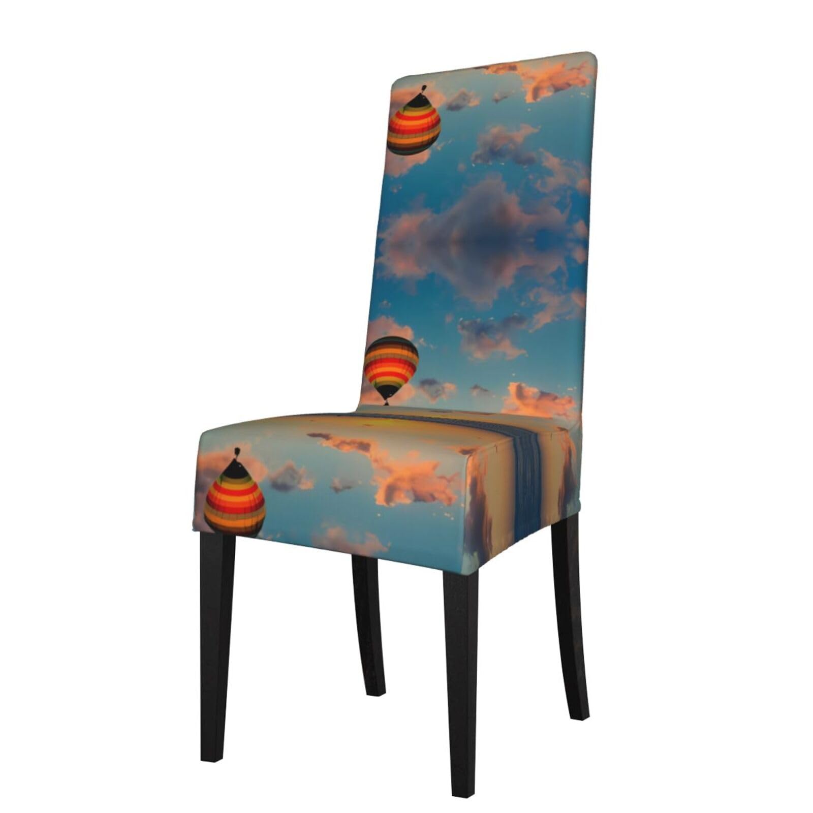 HJFCZH hot air balloon sunset Prints Protection Cover for Dining Chair - Stretchable Chair Throw Covers for Dining Room, Hotel Event Party